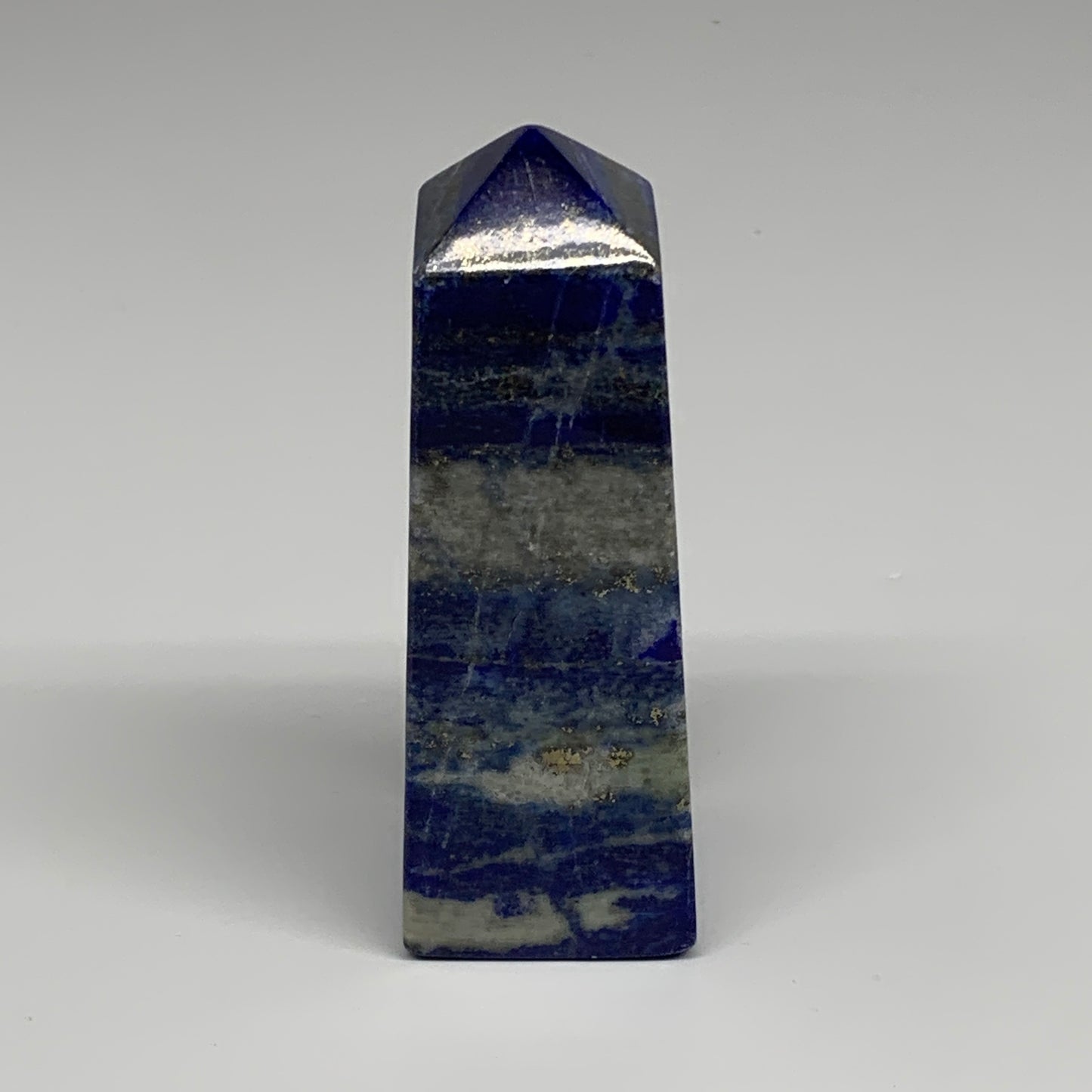 311.2g, 4.1"x1.4"x1.4", Natural Lapis Lazuli Tower Point Obelisk Afghanistan,B30