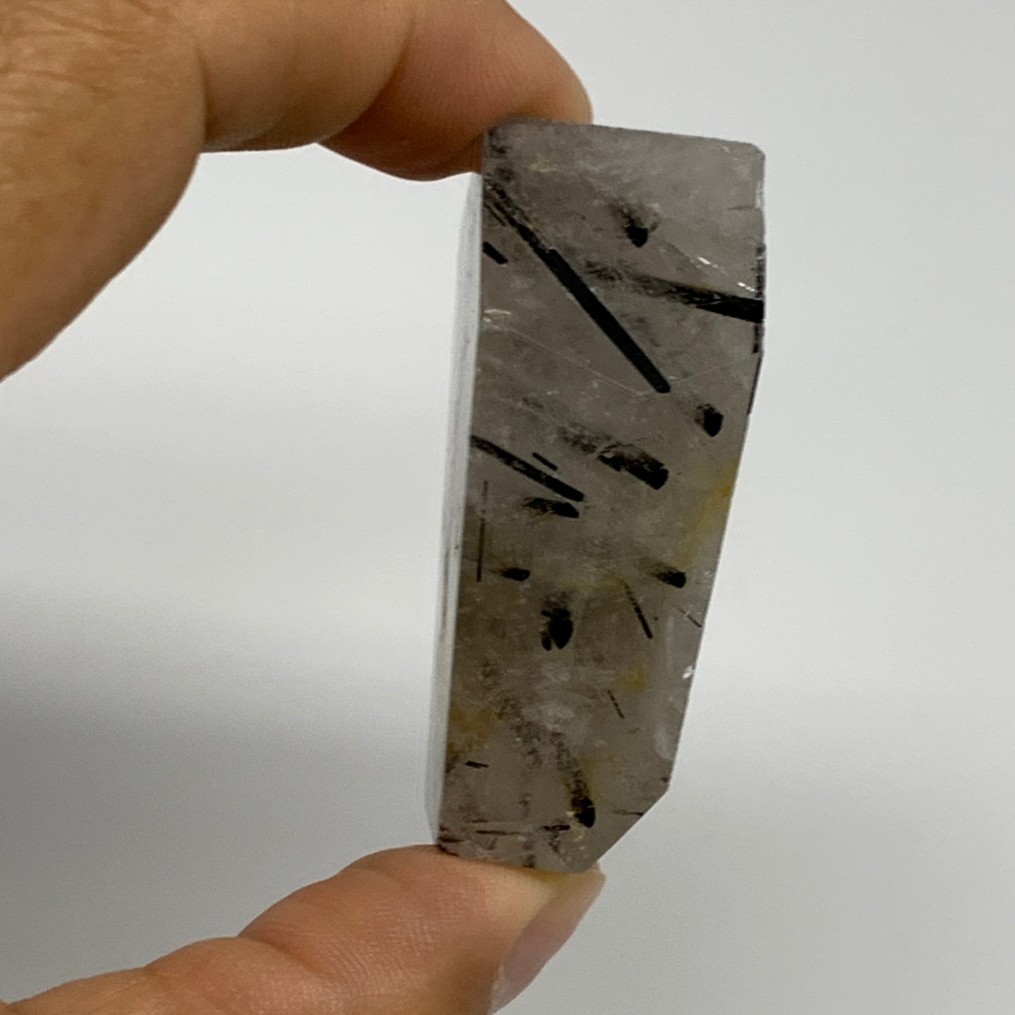 57.8g, 1.9"x1.4"x0.7", Black Tourmaline Rutile Quartz Crystal Chunk @Brazil,B274