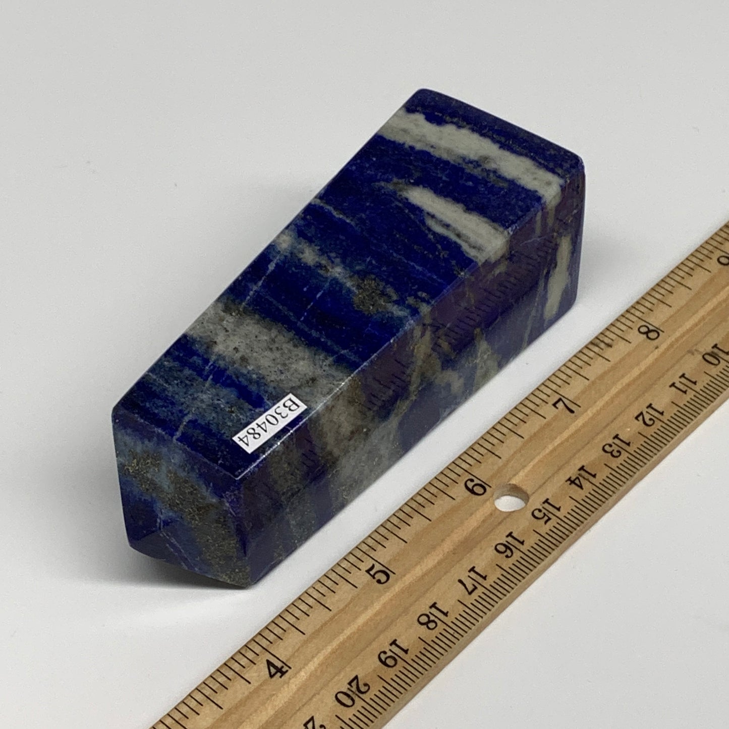 311.2g, 4.1"x1.4"x1.4", Natural Lapis Lazuli Tower Point Obelisk Afghanistan,B30