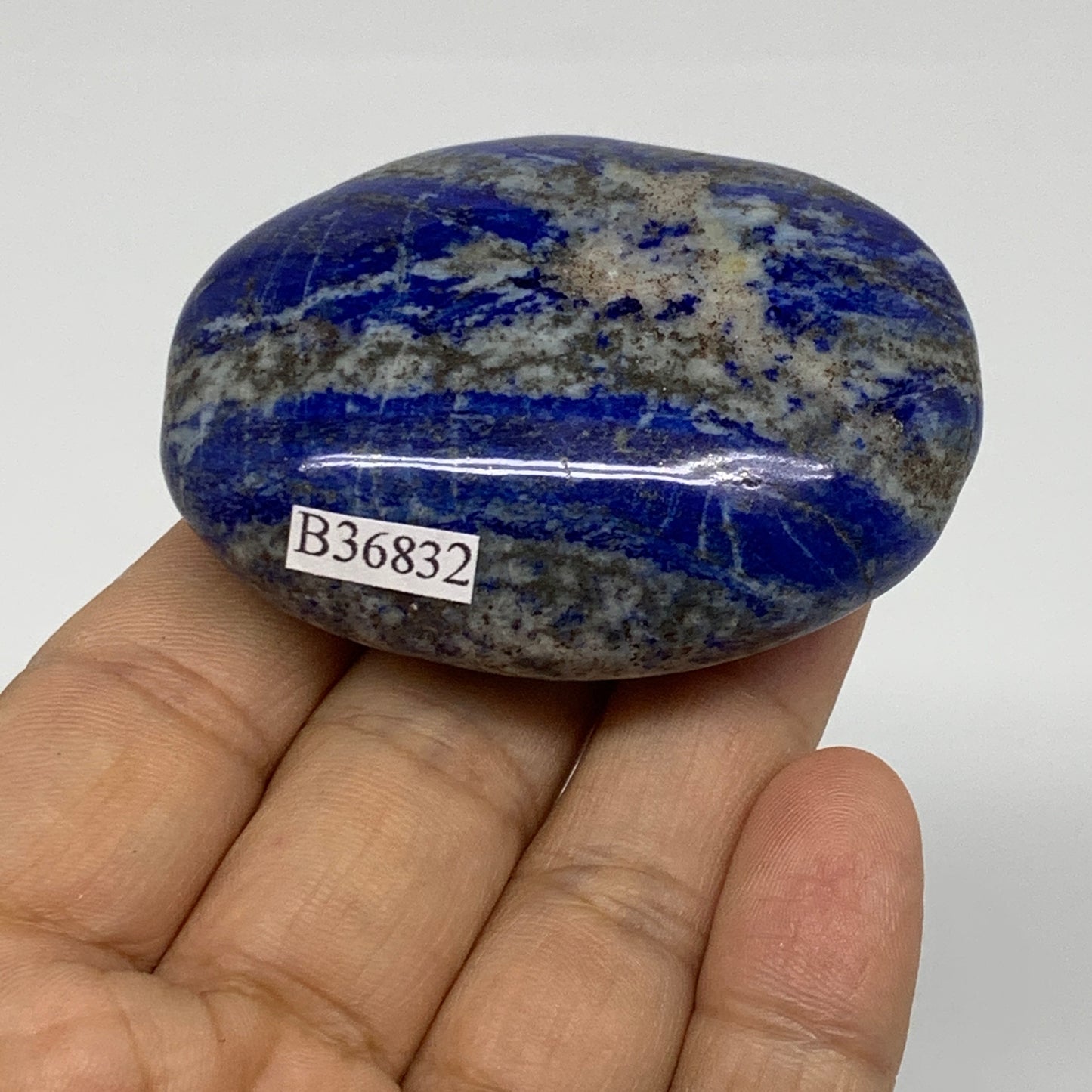 100g, 2.3"x1.8"x0.9", Natural Lapis Lazuli Palm Stone @Afghanistan, B36832