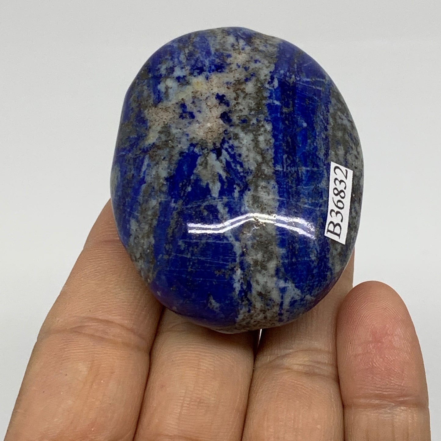 100g, 2.3"x1.8"x0.9", Natural Lapis Lazuli Palm Stone @Afghanistan, B36832