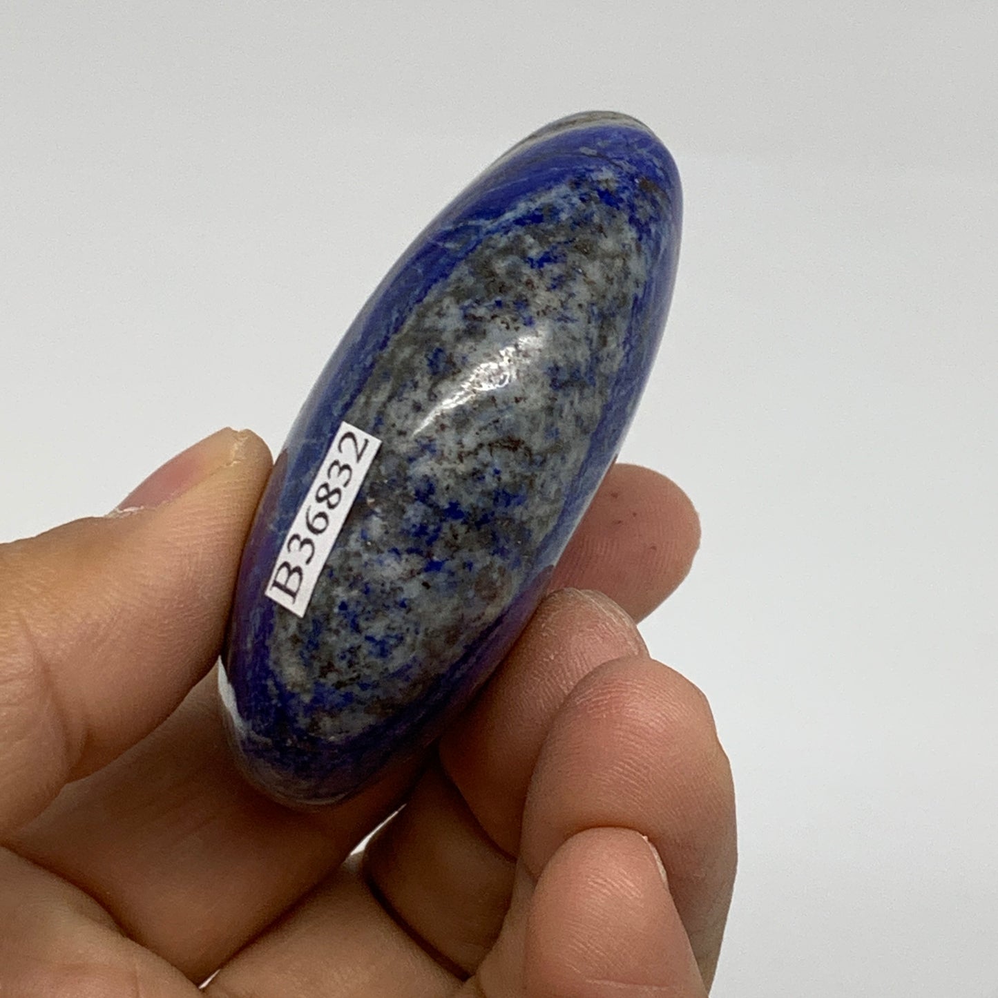 100g, 2.3"x1.8"x0.9", Natural Lapis Lazuli Palm Stone @Afghanistan, B36832