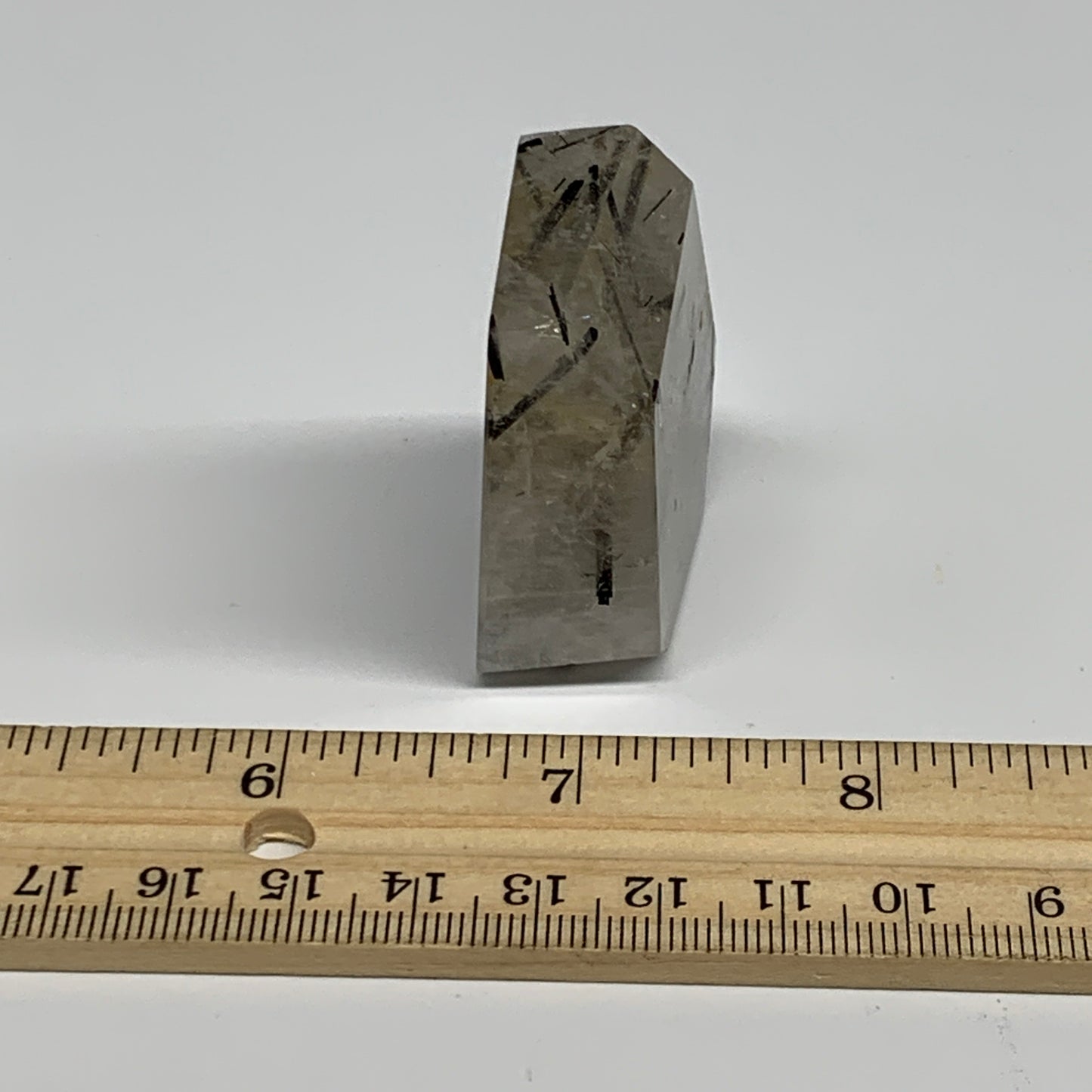 57.8g, 1.9"x1.4"x0.7", Black Tourmaline Rutile Quartz Crystal Chunk @Brazil,B274