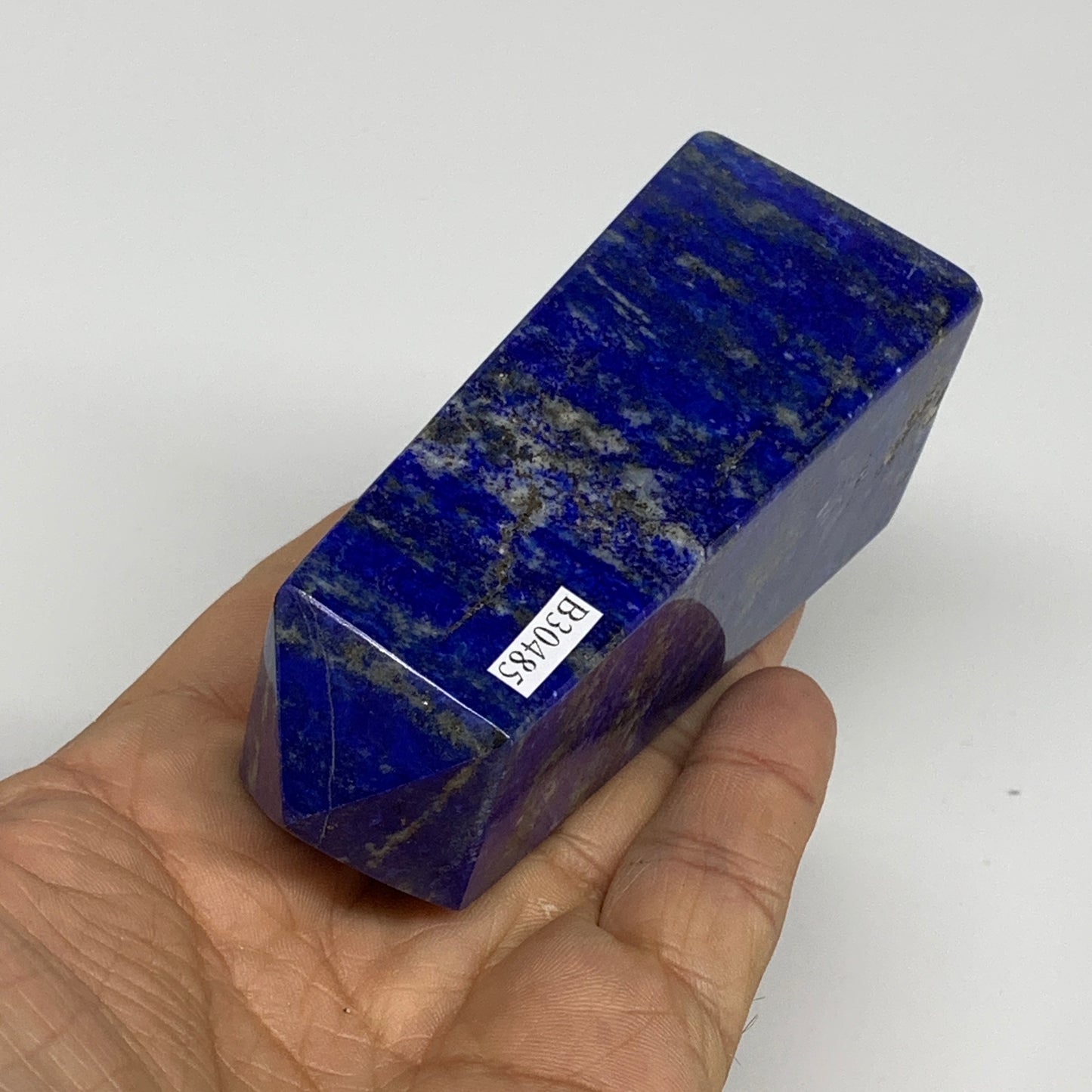 273.6g, 3.8"x1.4"x1.4", Natural Lapis Lazuli Tower Point Obelisk Afghanistan,B30