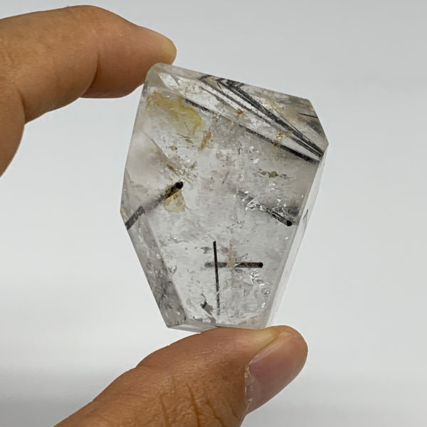 53.1g, 1.7"x1.3"x1", Black Tourmaline Rutile Quartz Crystal Chunk @Brazil,B27434