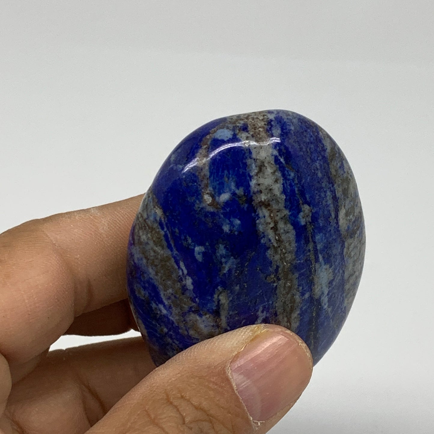 100g, 2.3"x1.8"x0.9", Natural Lapis Lazuli Palm Stone @Afghanistan, B36832