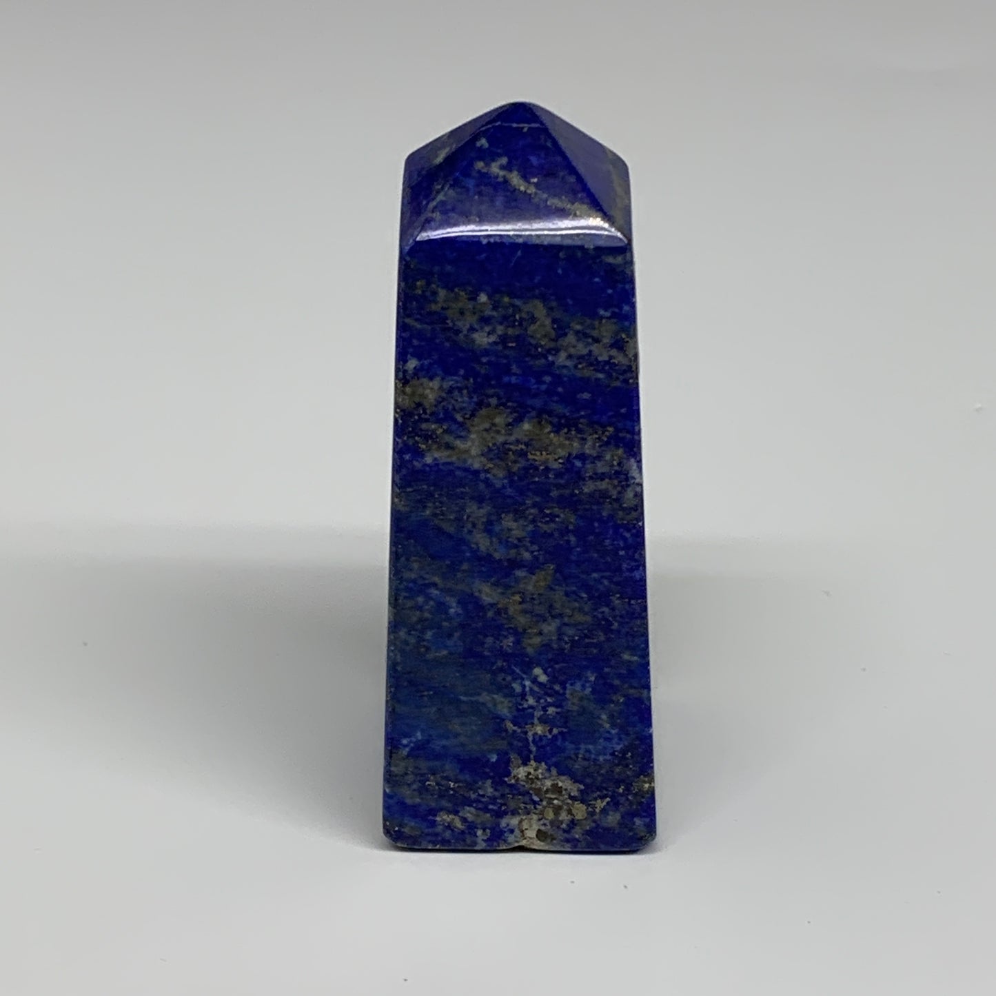 273.6g, 3.8"x1.4"x1.4", Natural Lapis Lazuli Tower Point Obelisk Afghanistan,B30