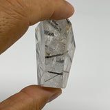 53.1g, 1.7"x1.3"x1", Black Tourmaline Rutile Quartz Crystal Chunk @Brazil,B27434