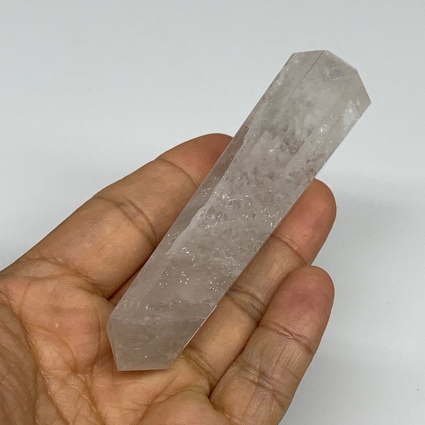 87.9g, 3.9"x0.9", Natural Quartz Crystal Tower Point Obelisk @India, B31323