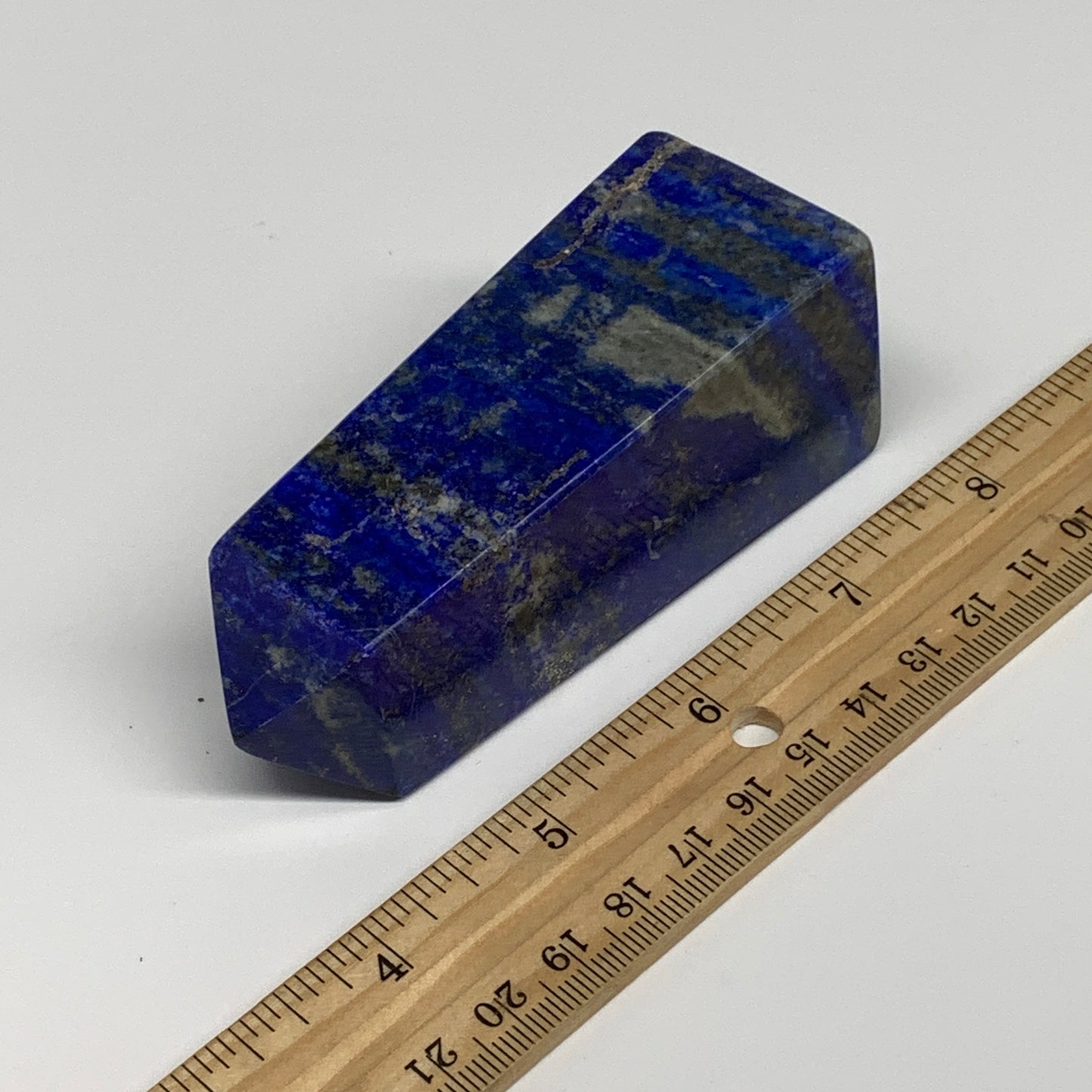 273.6g, 3.8"x1.4"x1.4", Natural Lapis Lazuli Tower Point Obelisk Afghanistan,B30