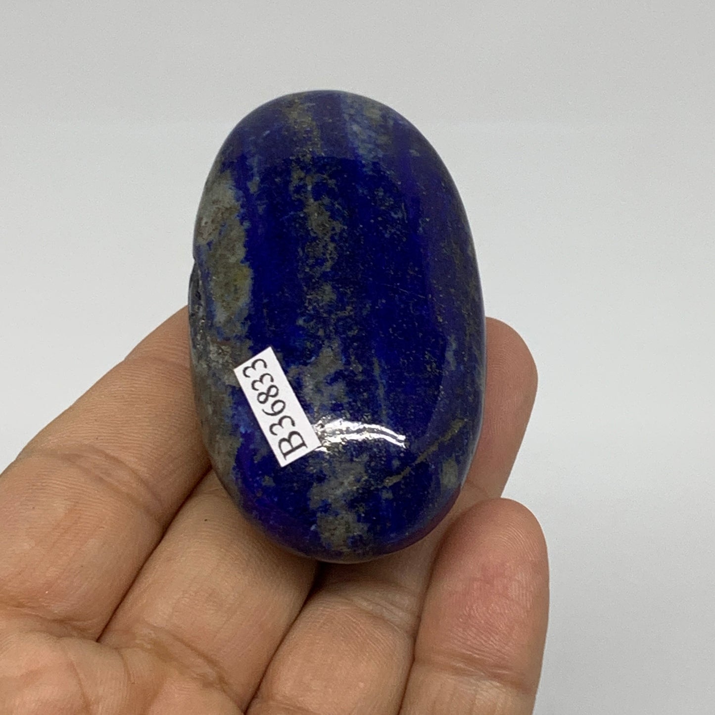 93.7g, 2.6"x1.4"x0.9", Natural Lapis Lazuli Palm Stone @Afghanistan, B36833