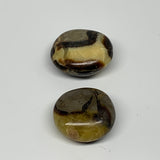 132.1g, 1.7"-1.9", 2pcs, Septarian Nodule Palm-Stone Polished Reiki Crystal, B28