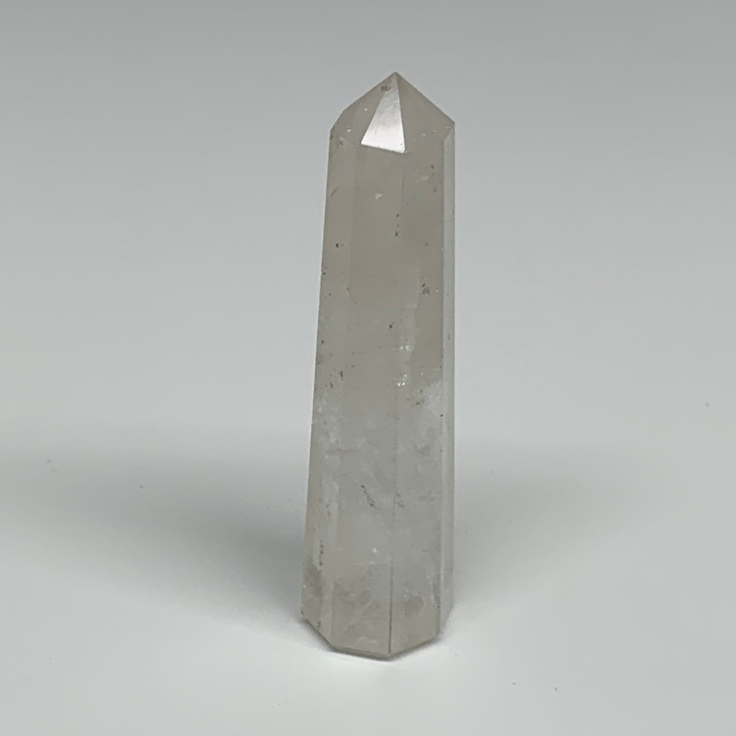 87.9g, 3.9"x0.9", Natural Quartz Crystal Tower Point Obelisk @India, B31323