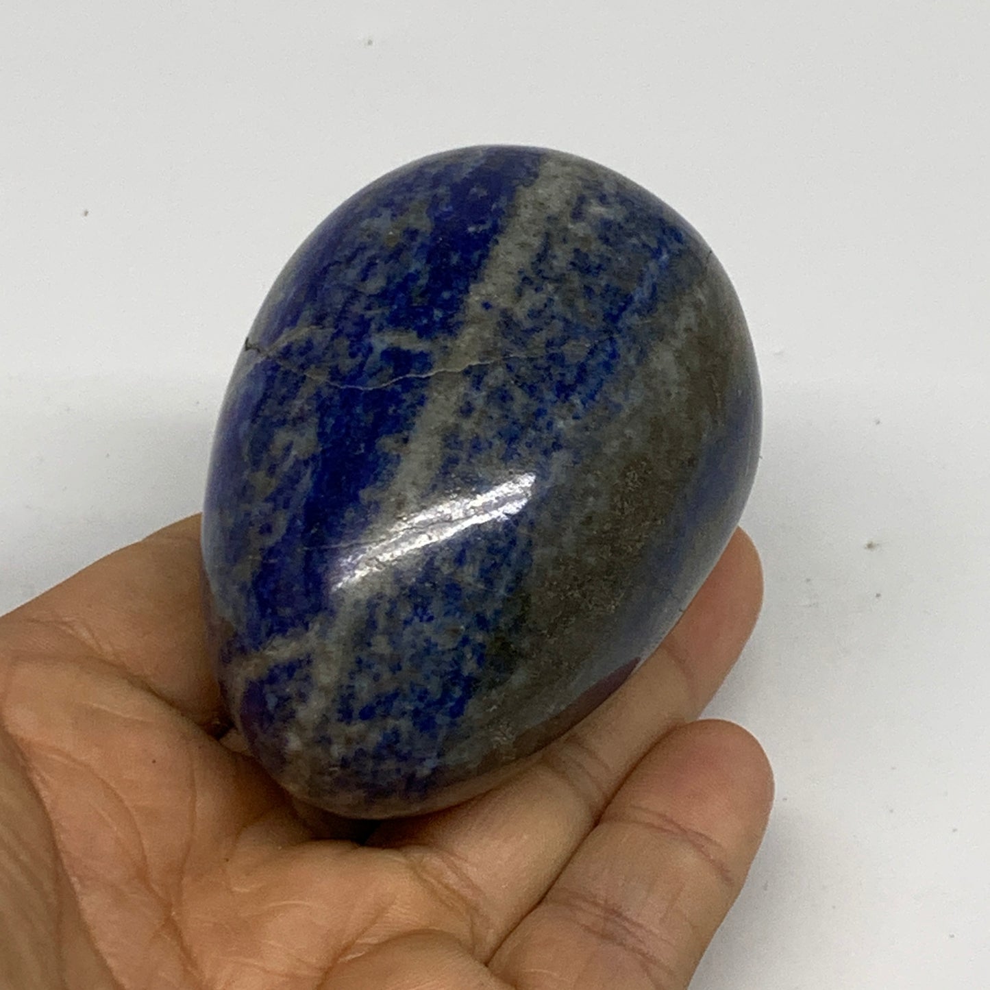 0.61 lbs, 2.8"x2", Natural Lapis Lazuli Egg Polished @Afghanistan, B33303