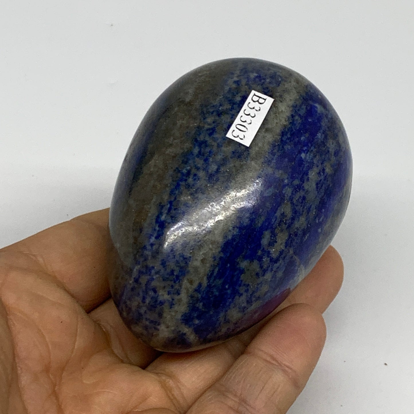 0.61 lbs, 2.8"x2", Natural Lapis Lazuli Egg Polished @Afghanistan, B33303
