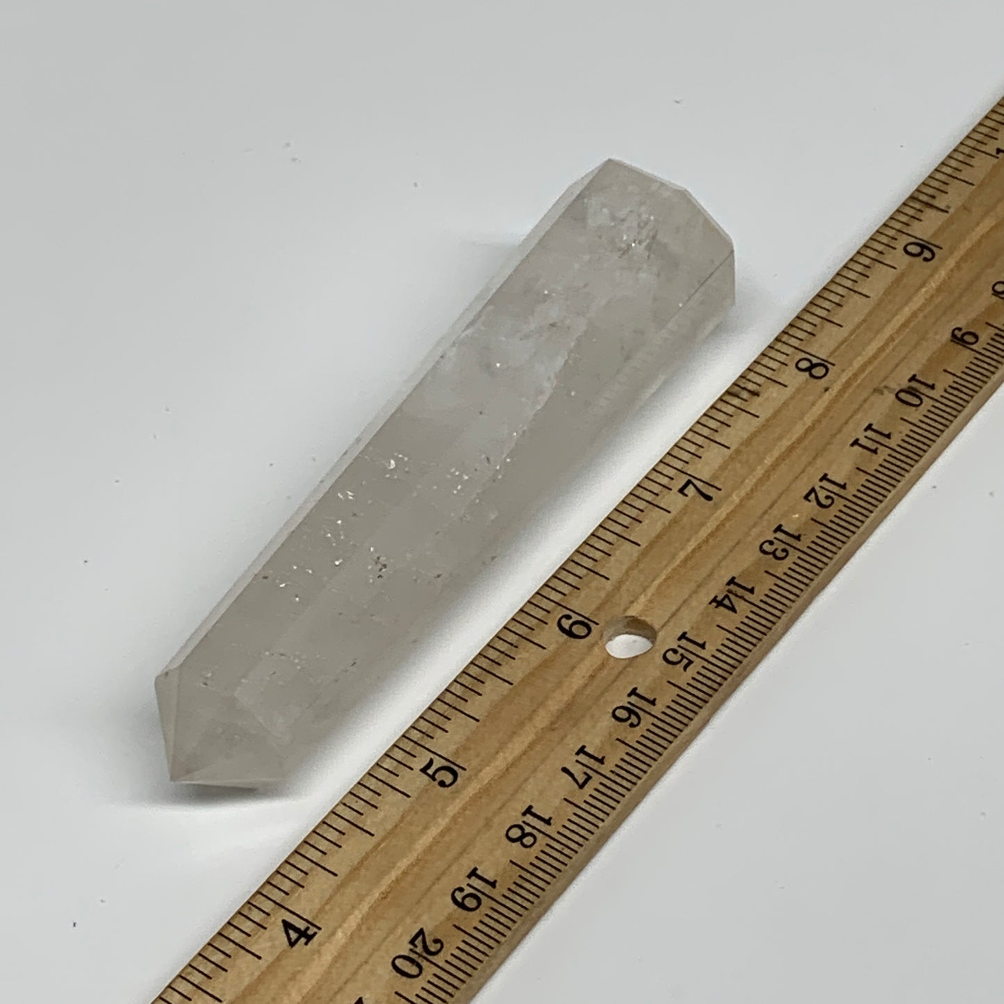 87.9g, 3.9"x0.9", Natural Quartz Crystal Tower Point Obelisk @India, B31323