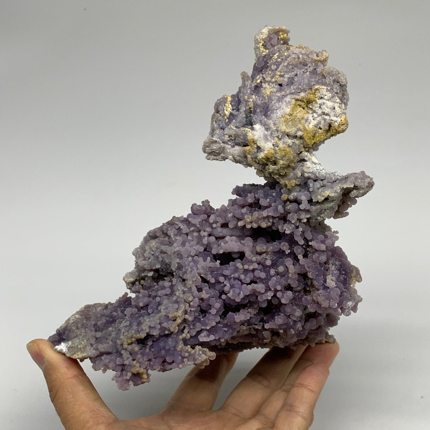 2.18 lbs, 7.2"x5.2"x2.5", Rough Grape Agate Crystal Mineral Specimens,B32622