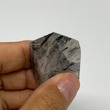 35g, 1.1"x1"x0.9", Black Tourmaline Rutile Quartz Crystal Chunk @Brazil,B27435