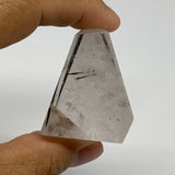 66.3g, 1.6"x1.4"x1.1", Black Tourmaline Rutile Quartz Crystal Chunk @Brazil,B274