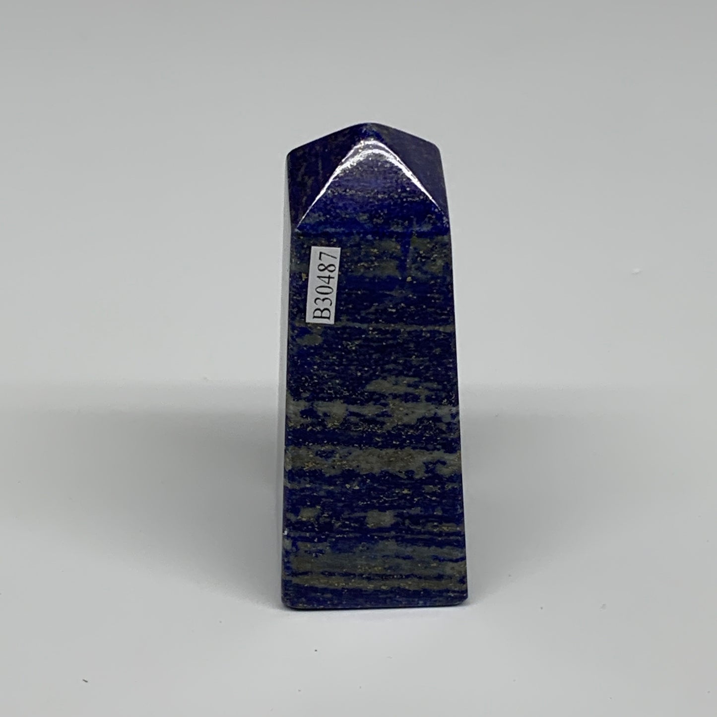 189.4g, 3.3"x1.2"x1.2", Natural Lapis Lazuli Tower Point Obelisk Afghanistan,B30
