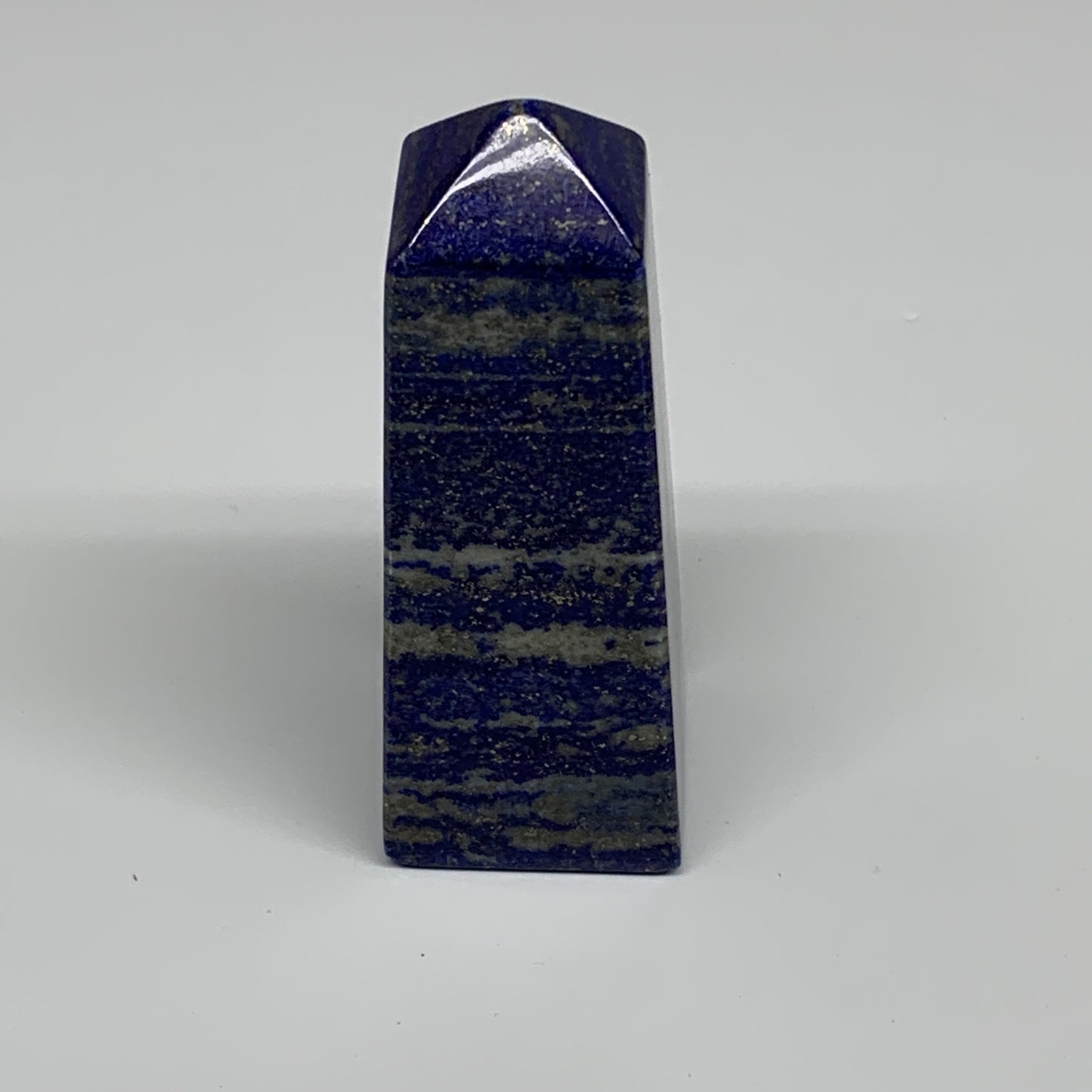 189.4g, 3.3"x1.2"x1.2", Natural Lapis Lazuli Tower Point Obelisk Afghanistan,B30