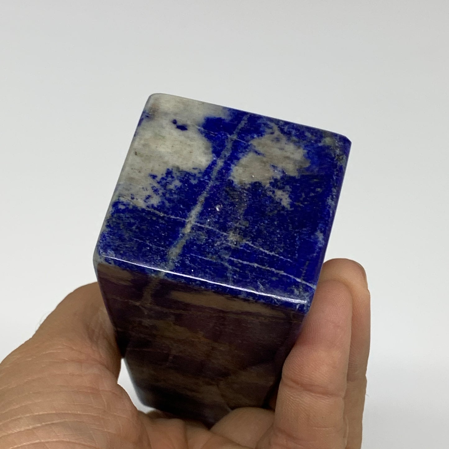 380.5g, 4"x1.7"x1.7", Natural Lapis Lazuli Tower Point Obelisk Afghanistan,B3048