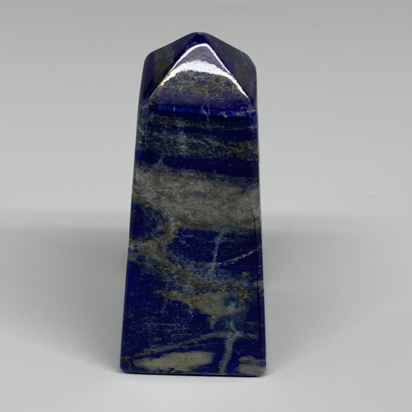 380.5g, 4"x1.7"x1.7", Natural Lapis Lazuli Tower Point Obelisk Afghanistan,B3048