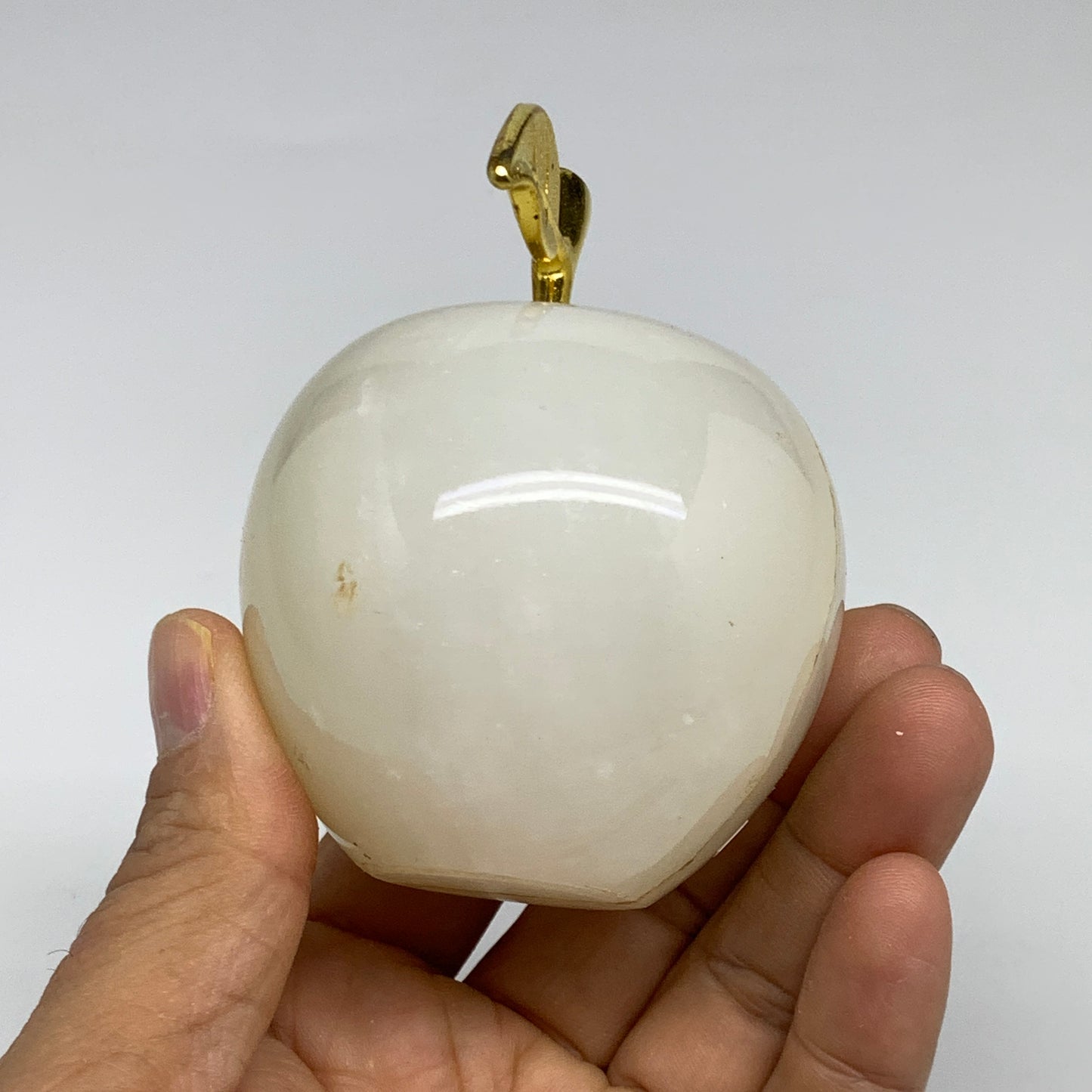 353g, 2.3"x2.4", Natural Green Onyx Apple Gemstone from Afghanistan, B31965