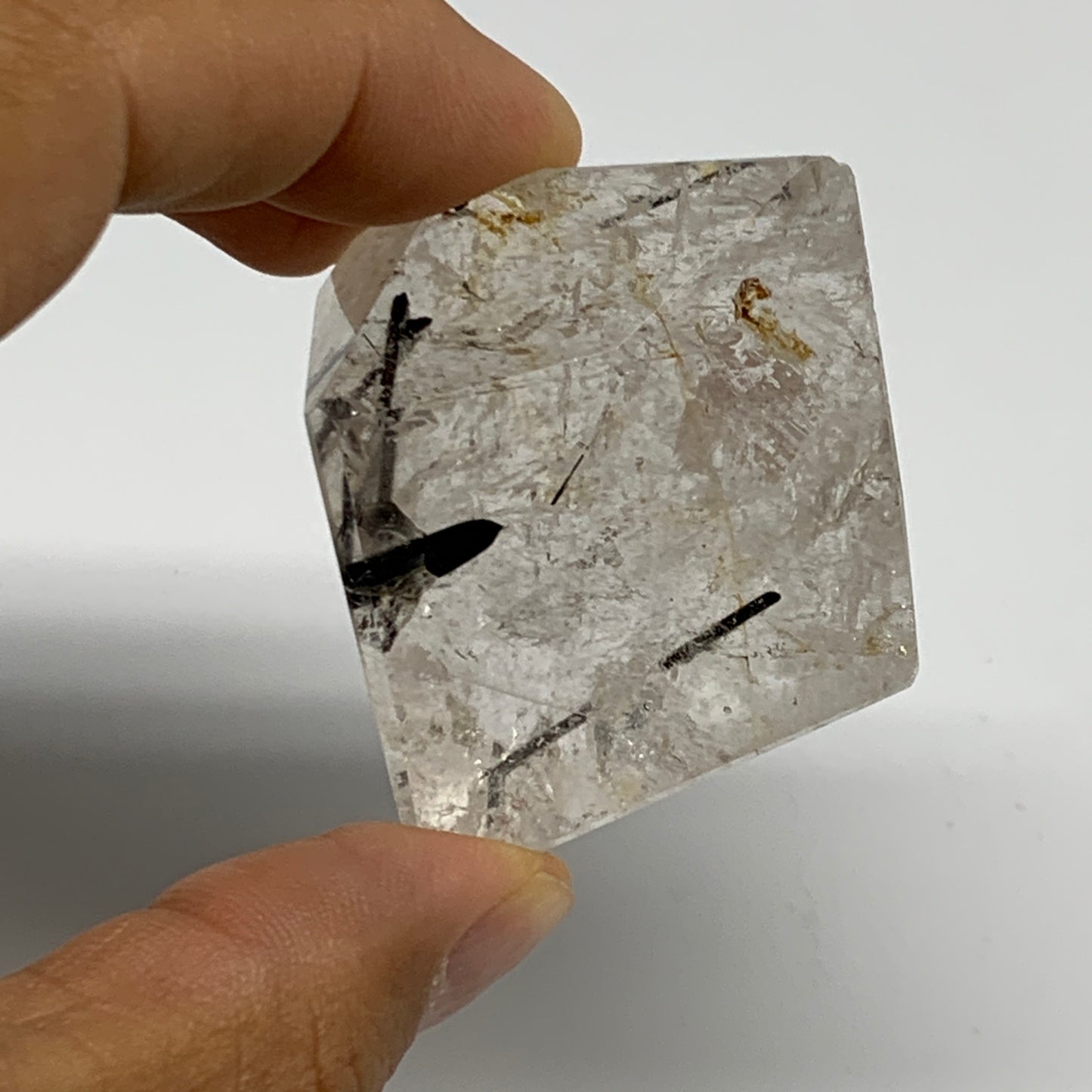 75.4g, 1.3"x1.6"x1", Black Tourmaline Rutile Quartz Crystal Chunk @Brazil,B27438