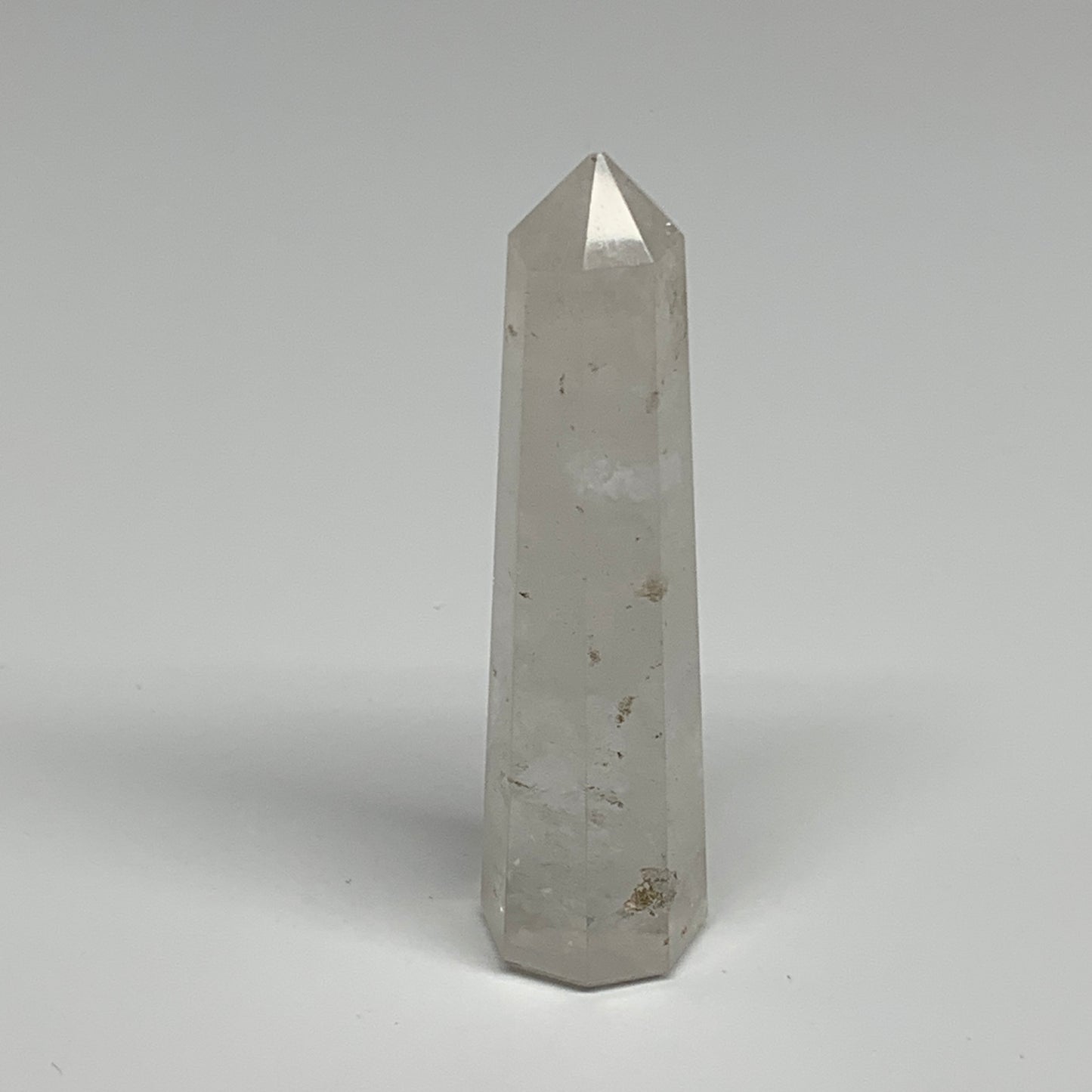 69.2g, 3.5"x0.9", Natural Quartz Crystal Tower Point Obelisk @India, B31326