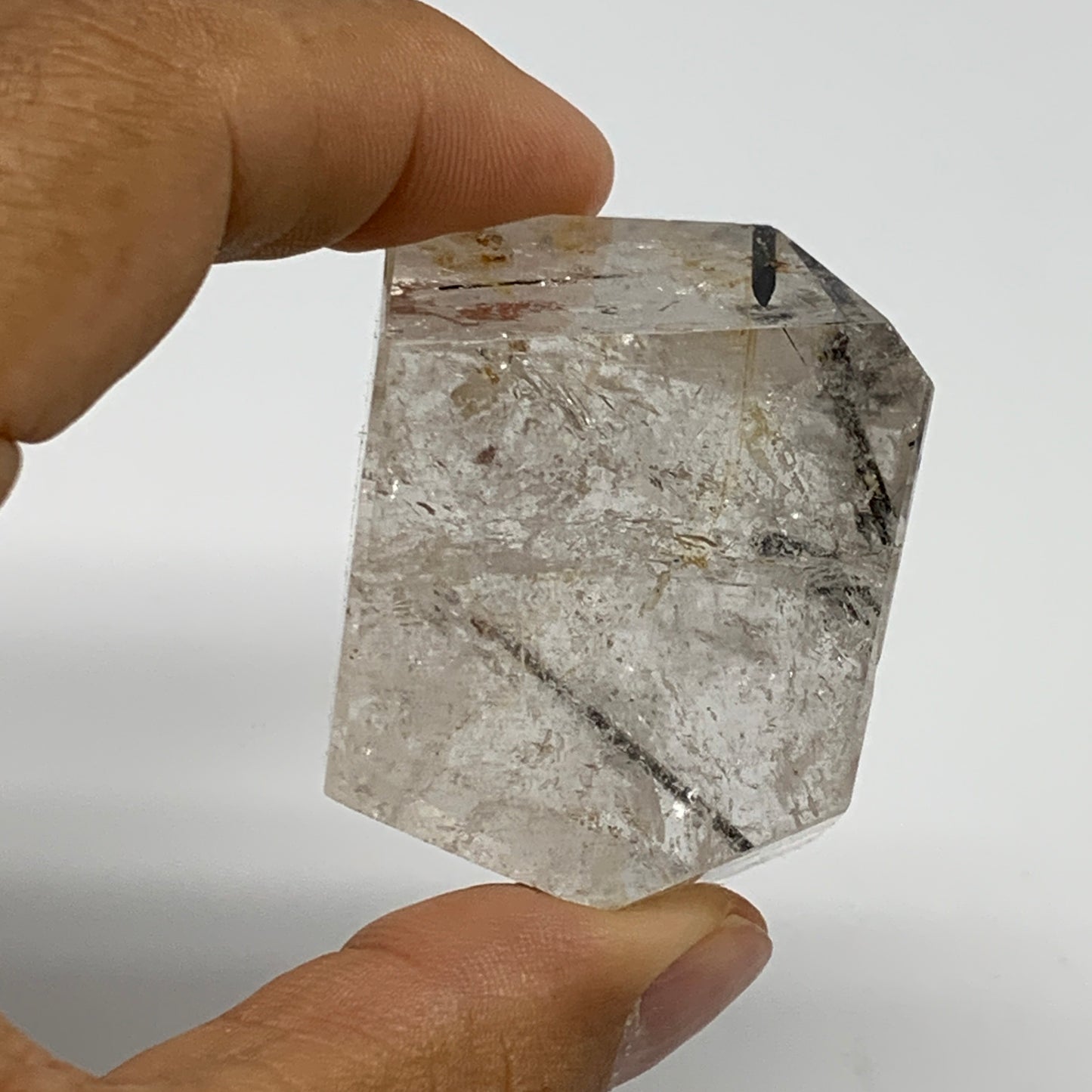 75.4g, 1.3"x1.6"x1", Black Tourmaline Rutile Quartz Crystal Chunk @Brazil,B27438