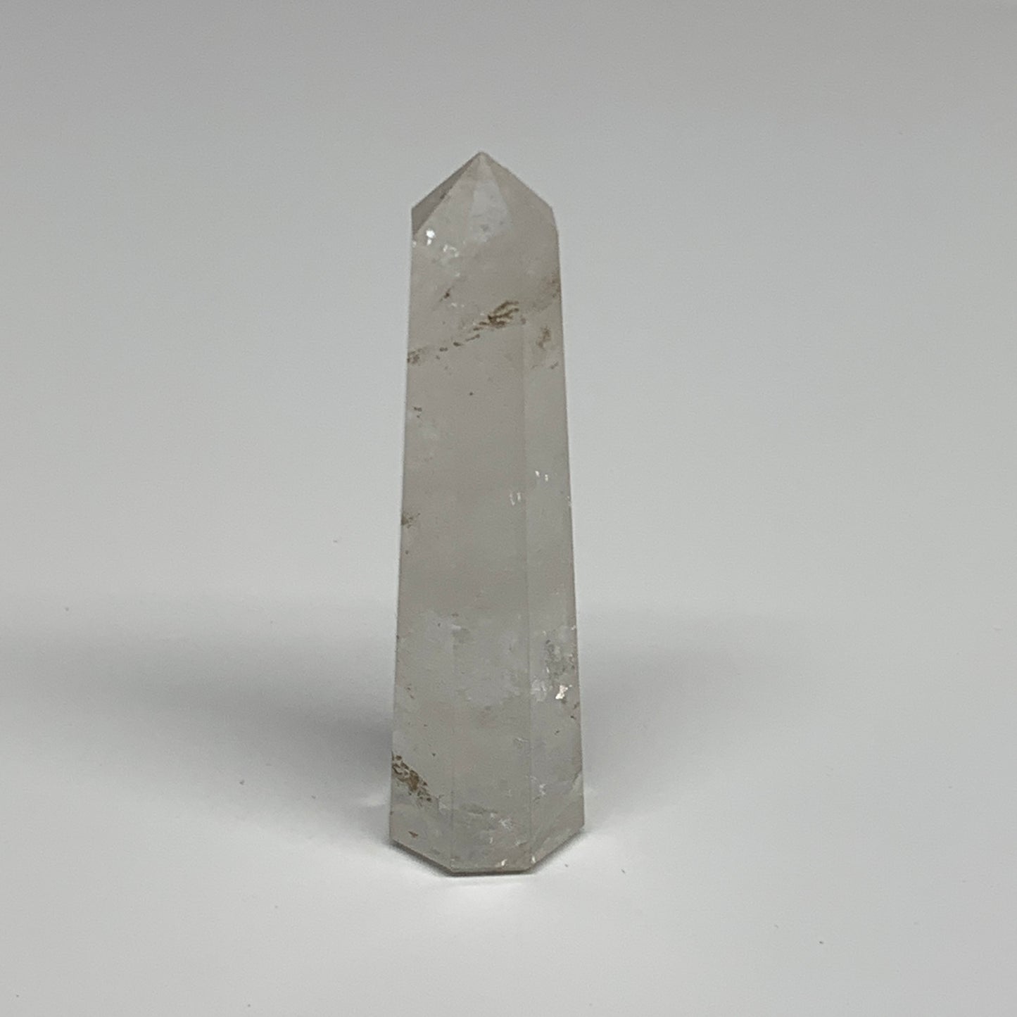 69.2g, 3.5"x0.9", Natural Quartz Crystal Tower Point Obelisk @India, B31326