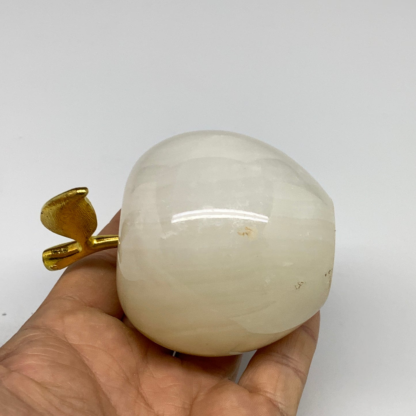 353g, 2.3"x2.4", Natural Green Onyx Apple Gemstone from Afghanistan, B31965