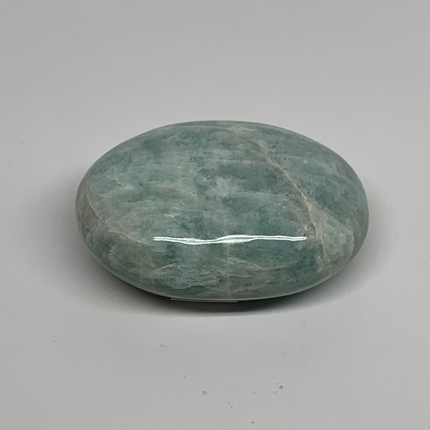 99.99g, 2.4"x1.8"x0.9", Natural Amazonite Palm-Stone Tumbled Polished, B34685