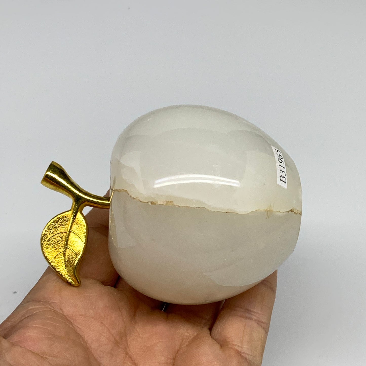 353g, 2.3"x2.4", Natural Green Onyx Apple Gemstone from Afghanistan, B31965