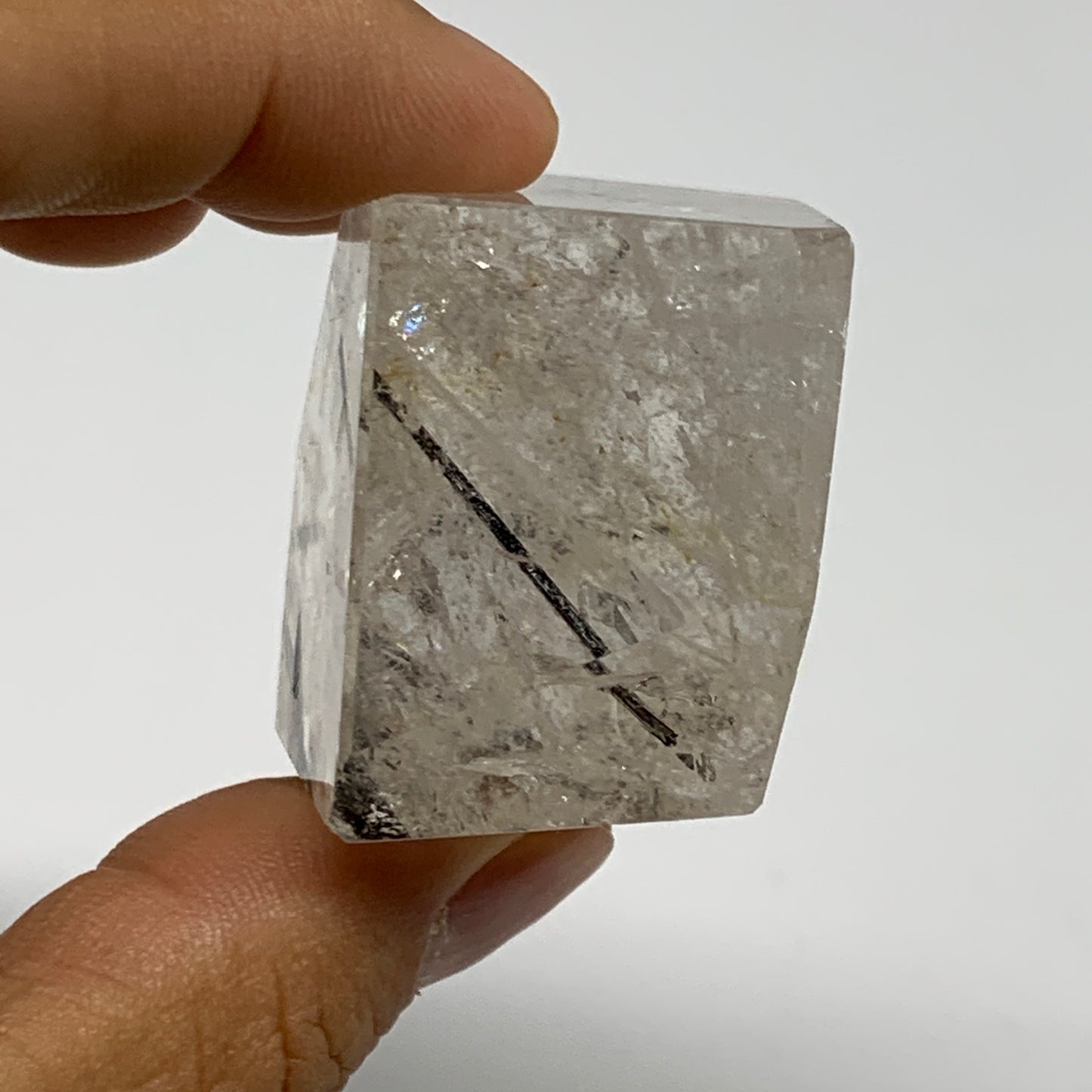 75.4g, 1.3"x1.6"x1", Black Tourmaline Rutile Quartz Crystal Chunk @Brazil,B27438