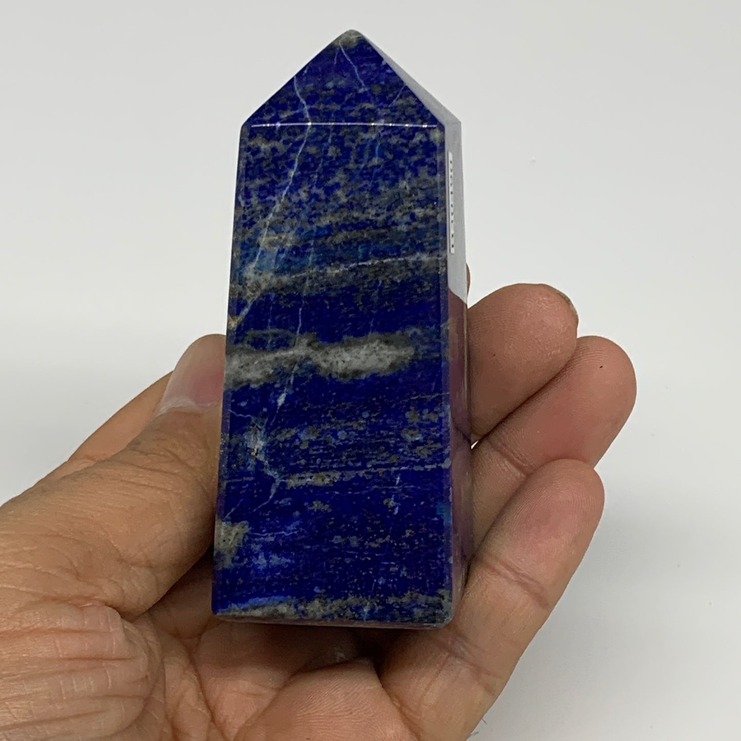 213.3g, 3.1"x1.3"x1.3", Natural Lapis Lazuli Tower Point Obelisk Afghanistan,B30