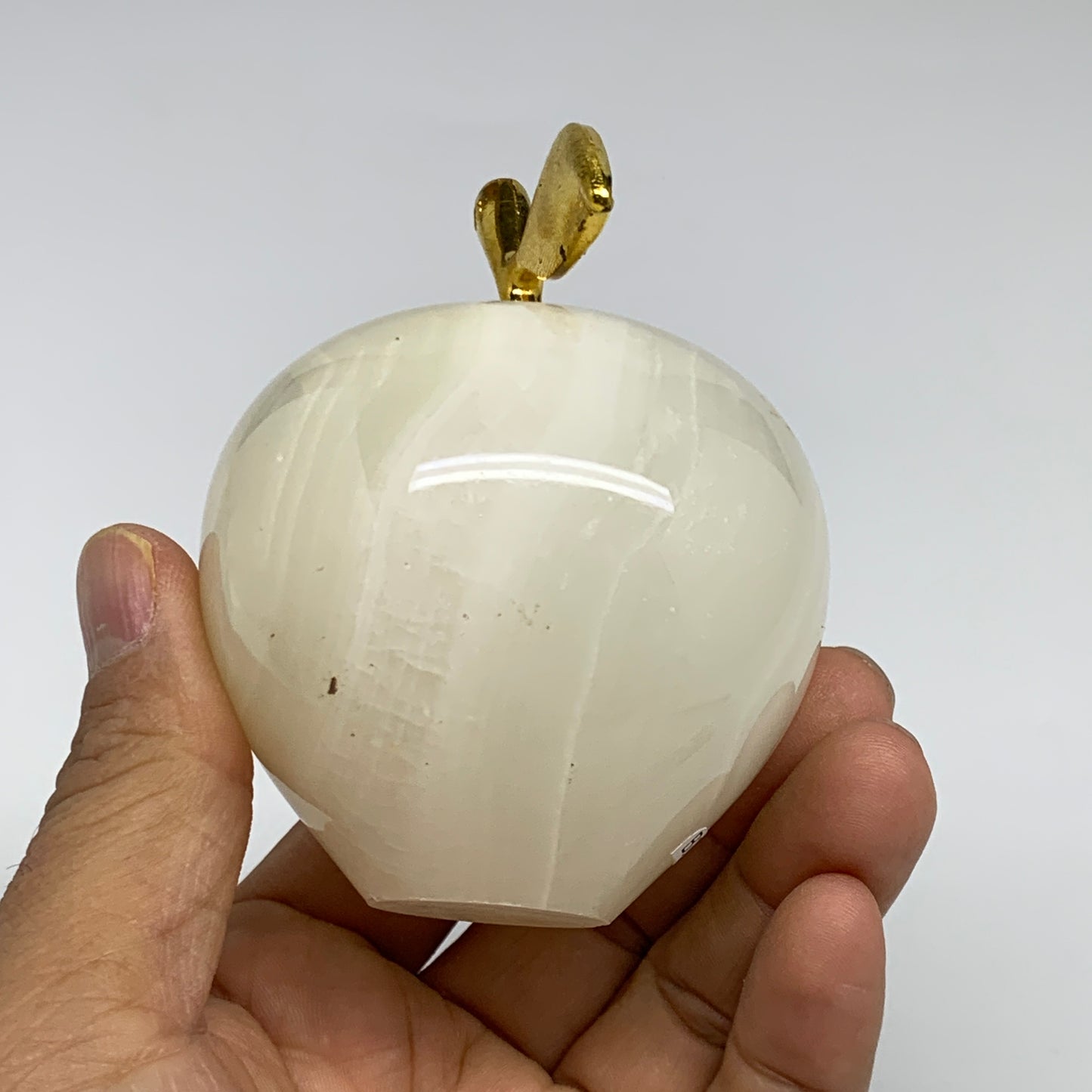 364g, 2.3"x2.5" Natural Green Onyx Apple Gemstone from Afghanistan, B31966