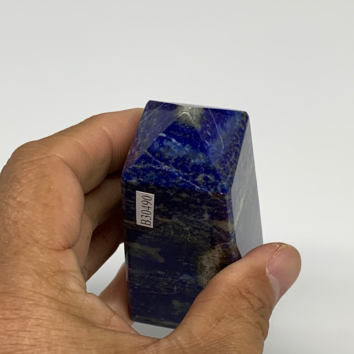 213.3g, 3.1"x1.3"x1.3", Natural Lapis Lazuli Tower Point Obelisk Afghanistan,B30