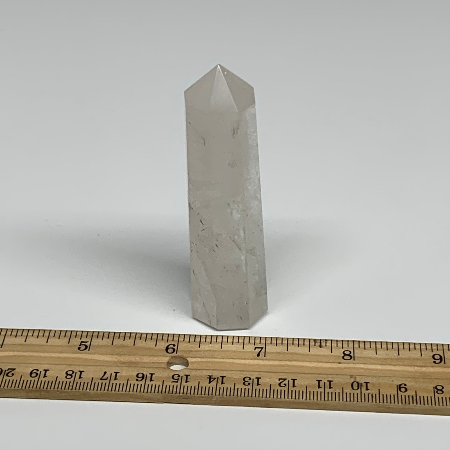 77.5g, 3.3"x0.9", Natural Quartz Crystal Tower Point Obelisk @India, B31327