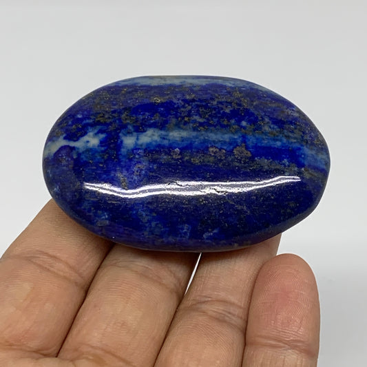 76.9g, 2.4"x1.6"x0.7", Natural Lapis Lazuli Palm Stone @Afghanistan, B36839