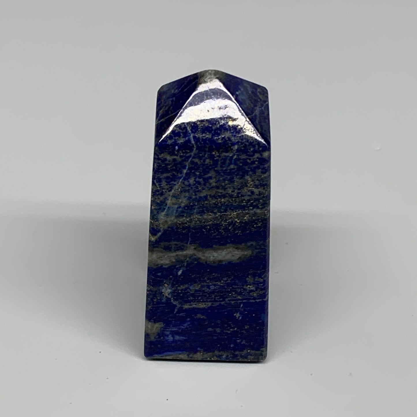 213.3g, 3.1"x1.3"x1.3", Natural Lapis Lazuli Tower Point Obelisk Afghanistan,B30