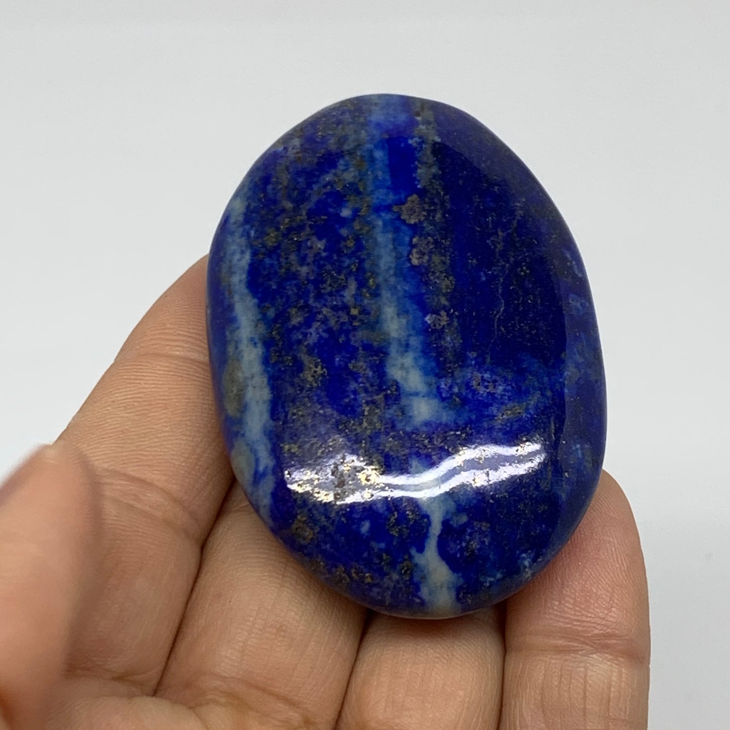 76.9g, 2.4"x1.6"x0.7", Natural Lapis Lazuli Palm Stone @Afghanistan, B36839
