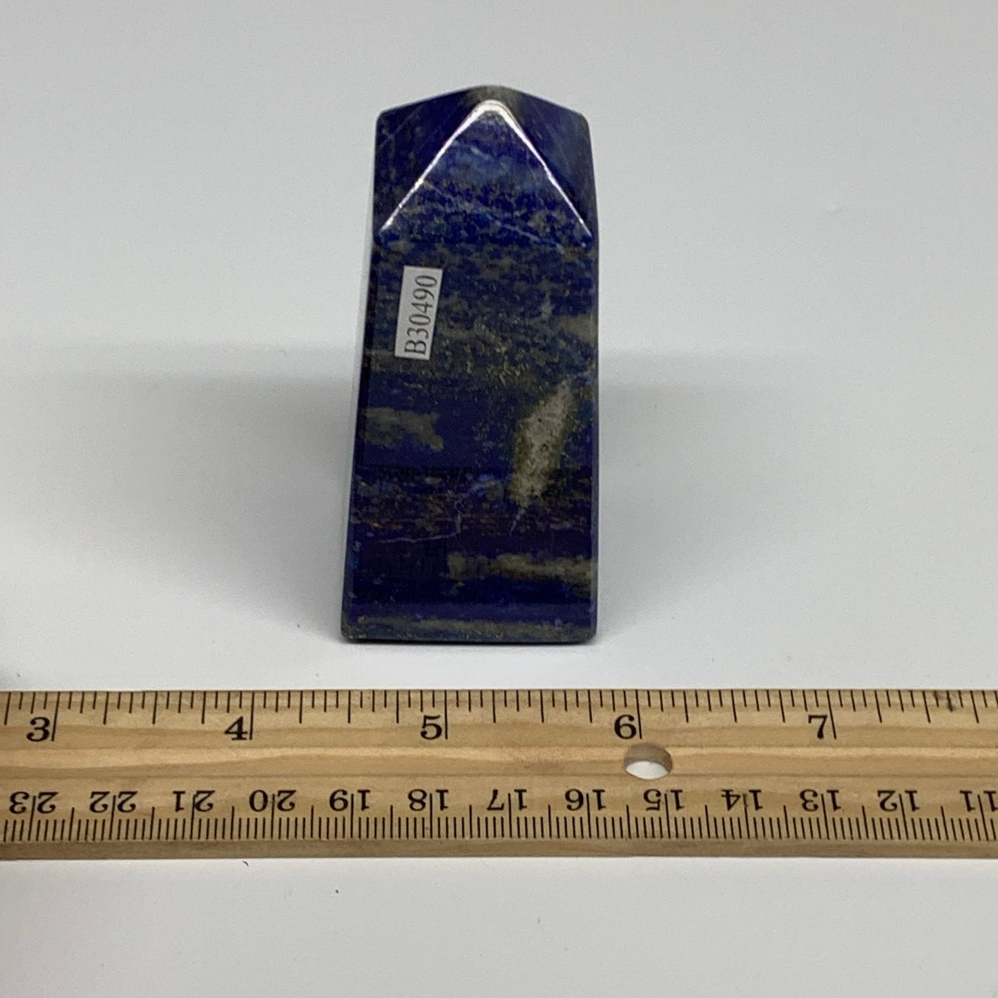 213.3g, 3.1"x1.3"x1.3", Natural Lapis Lazuli Tower Point Obelisk Afghanistan,B30