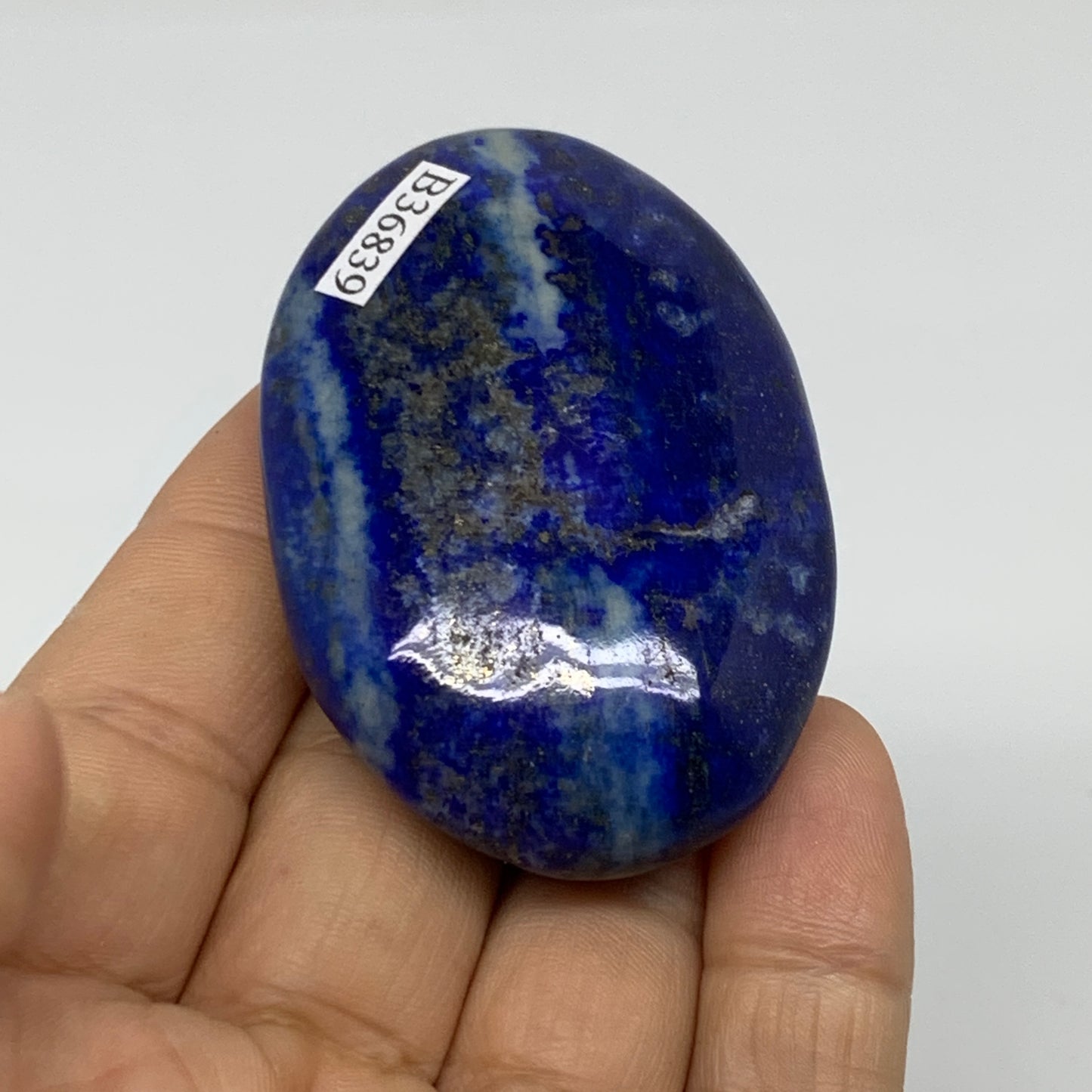 76.9g, 2.4"x1.6"x0.7", Natural Lapis Lazuli Palm Stone @Afghanistan, B36839