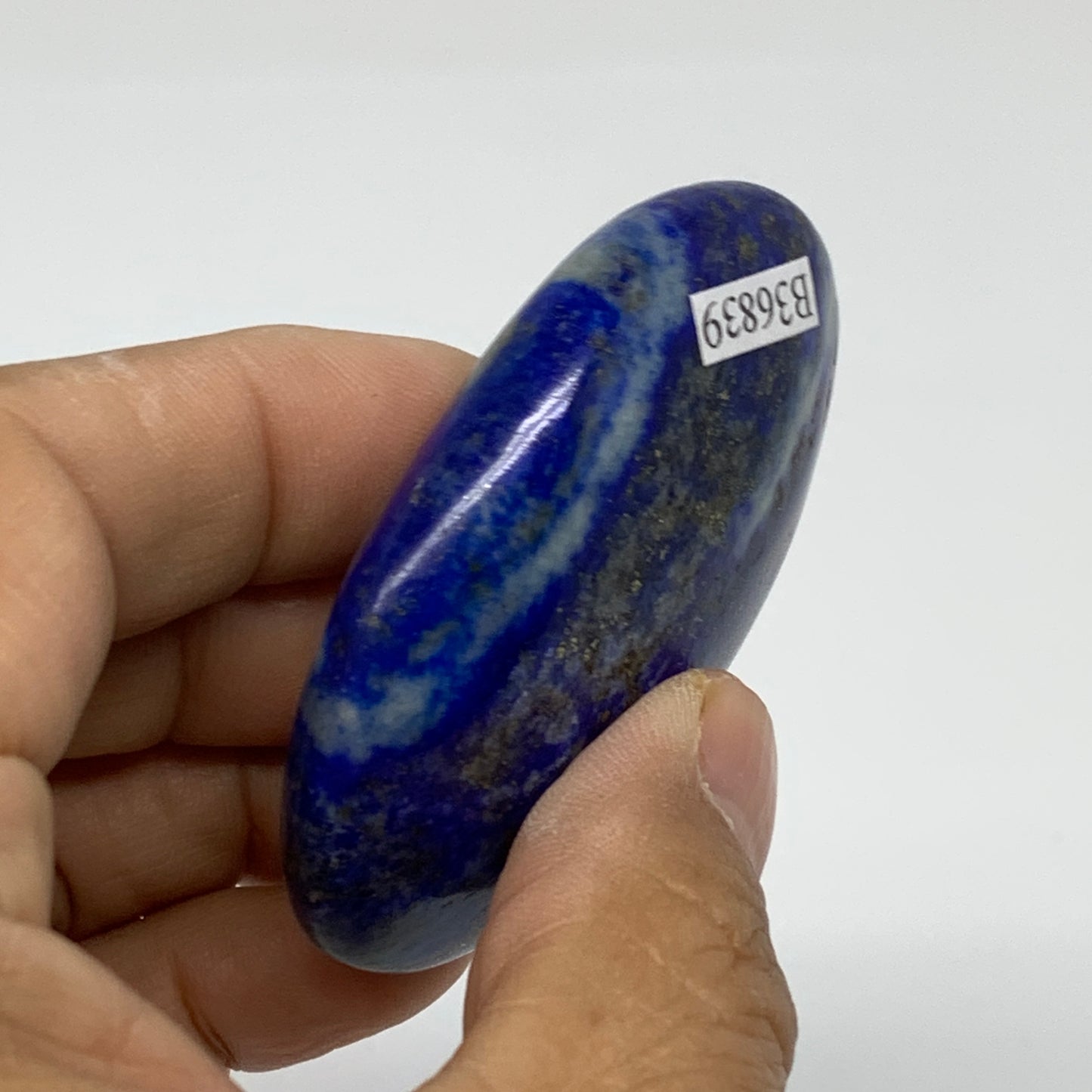 76.9g, 2.4"x1.6"x0.7", Natural Lapis Lazuli Palm Stone @Afghanistan, B36839
