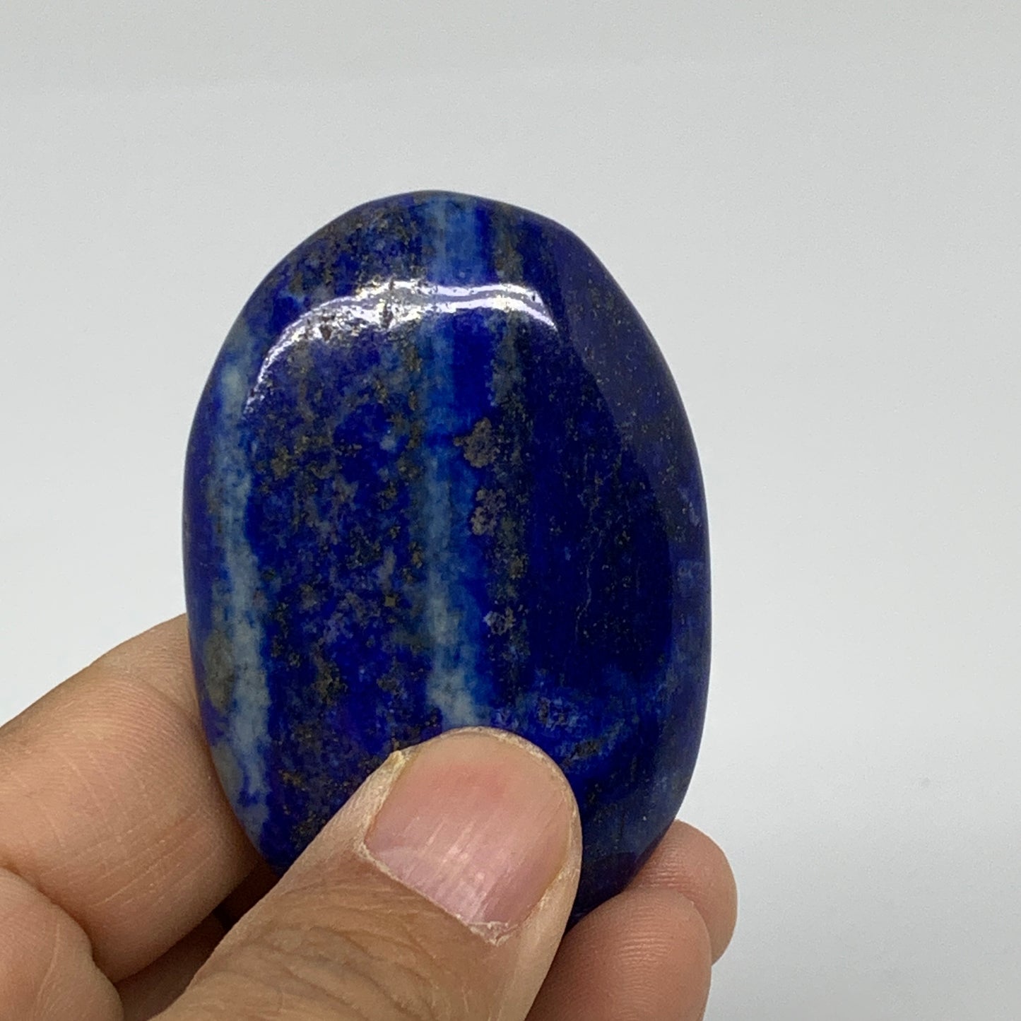 76.9g, 2.4"x1.6"x0.7", Natural Lapis Lazuli Palm Stone @Afghanistan, B36839