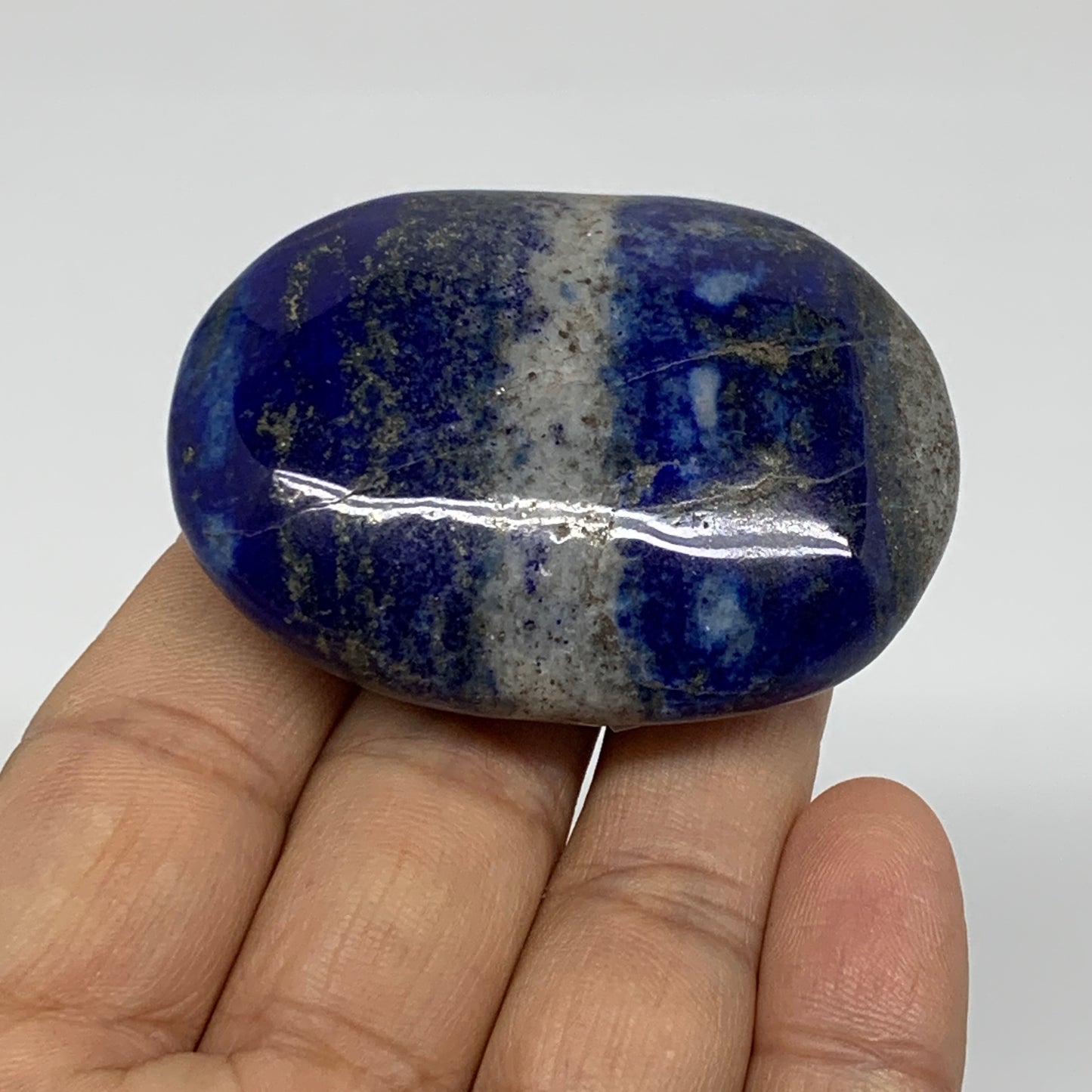 77.6g, 2.2"x1.7"x0.7", Natural Lapis Lazuli Palm Stone @Afghanistan, B36840