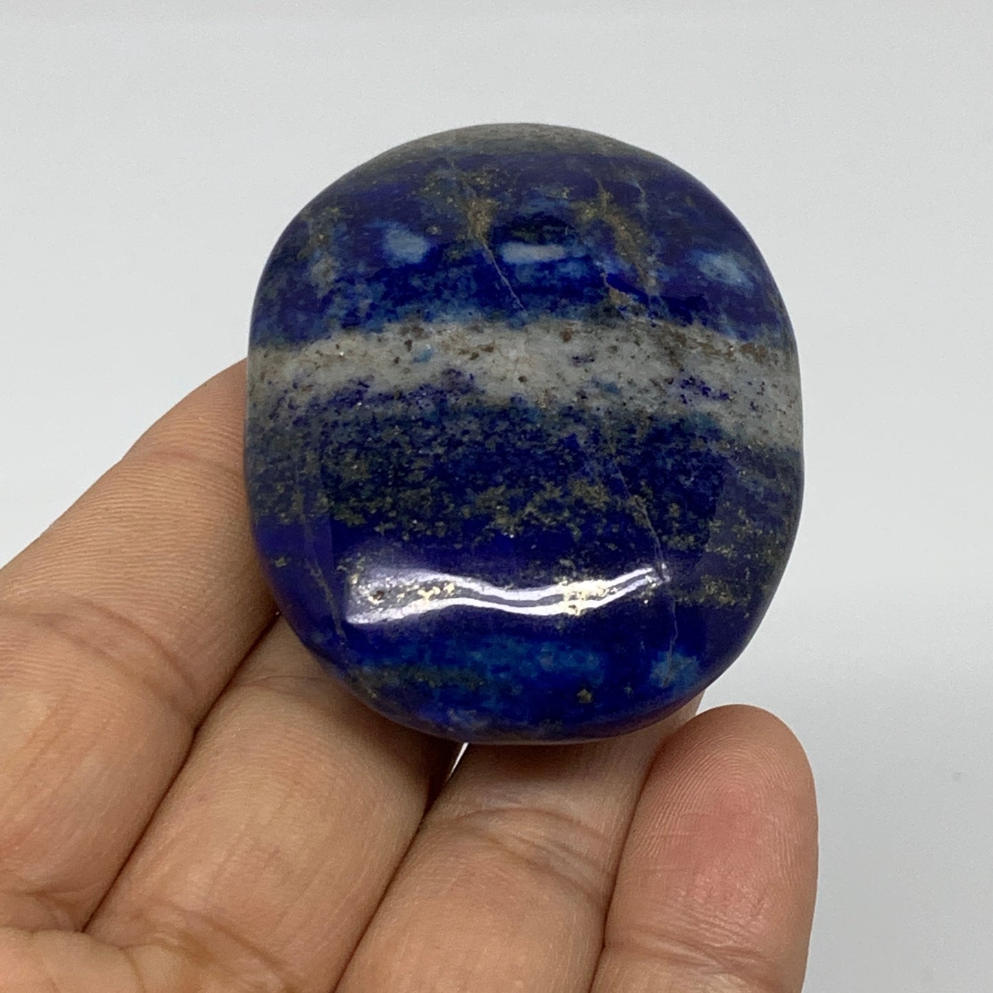 77.6g, 2.2"x1.7"x0.7", Natural Lapis Lazuli Palm Stone @Afghanistan, B36840