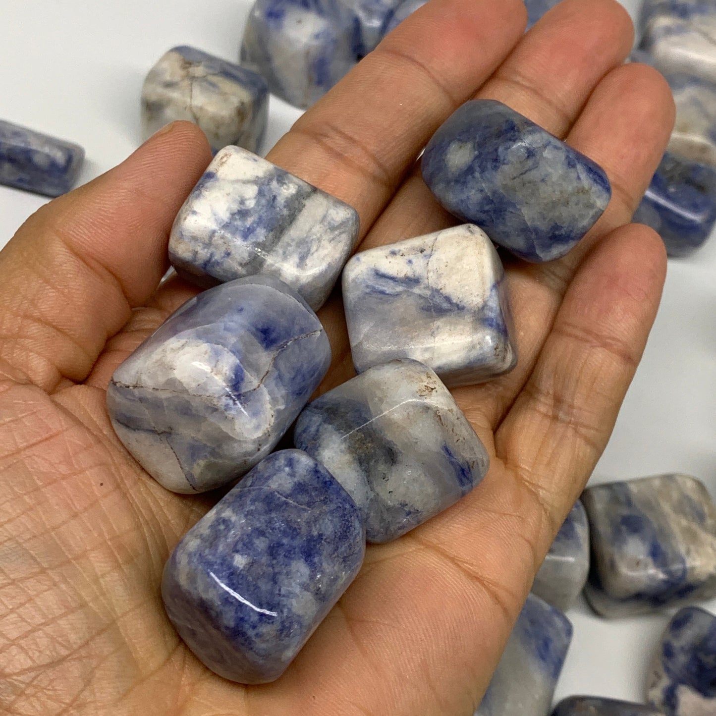 1000g, 0.7"-1.1", 43pcs, Afghanite Tumbled Crystal Stones @Afghanistan, B26656